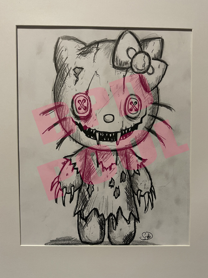 drawing of a darker side of Hello Kitty