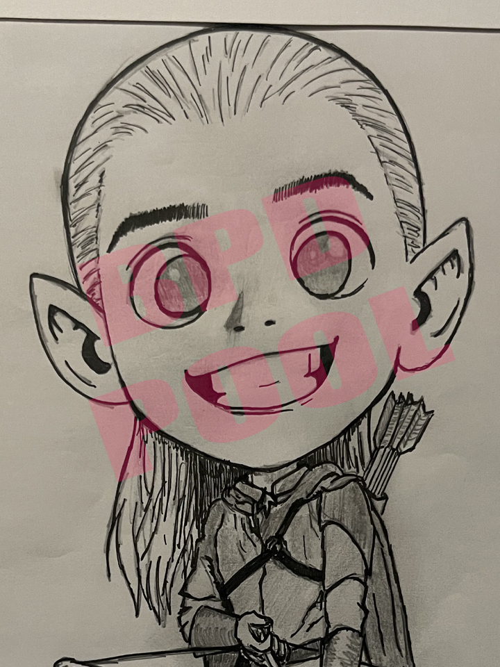 drawing of Legolas from Lord of The Rings