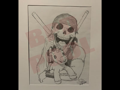 a self portrait while I was wearing a skeleton mask