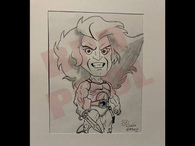 a drawing of Lion-O from Thundercats