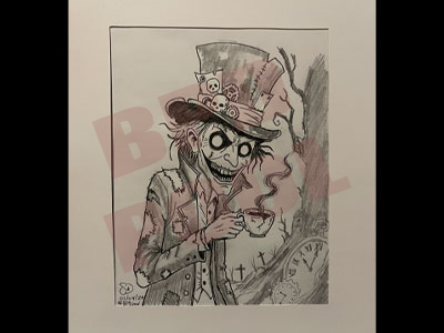 drawing of the Mad Hatter from the Alice in Wonderland stories