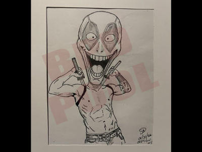 BPD Pool self portrait cariacture