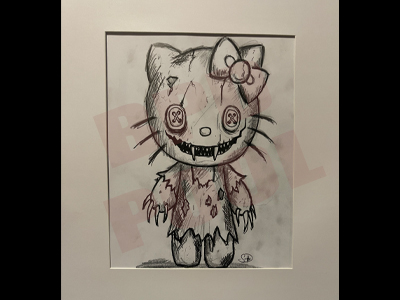 a drawing of Hello Kitty's dark side
